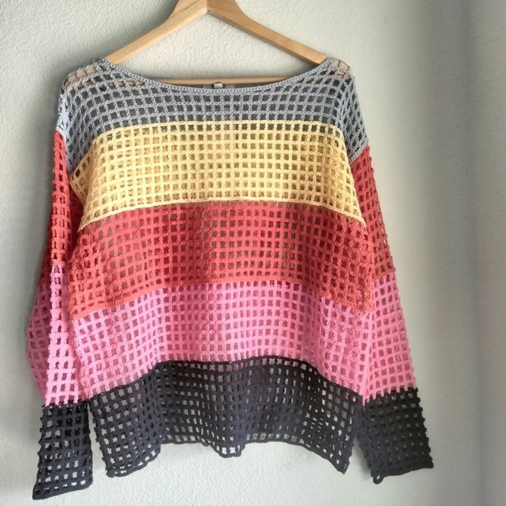 NWT Fate Stripe Eyelet knitted pullover - Picture 3 of 5